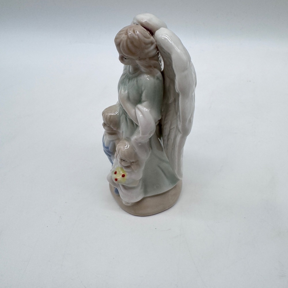 Vntge Greenbrier International Figurine Guardian Angel Children Porcelain Statue - Picture 2 of 5